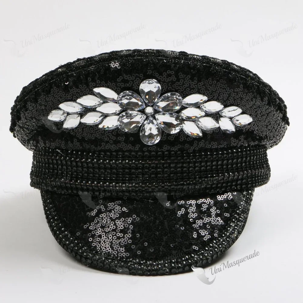Jewelry Steampunk Black Hat Music Festival & Neon Light Captain Hat